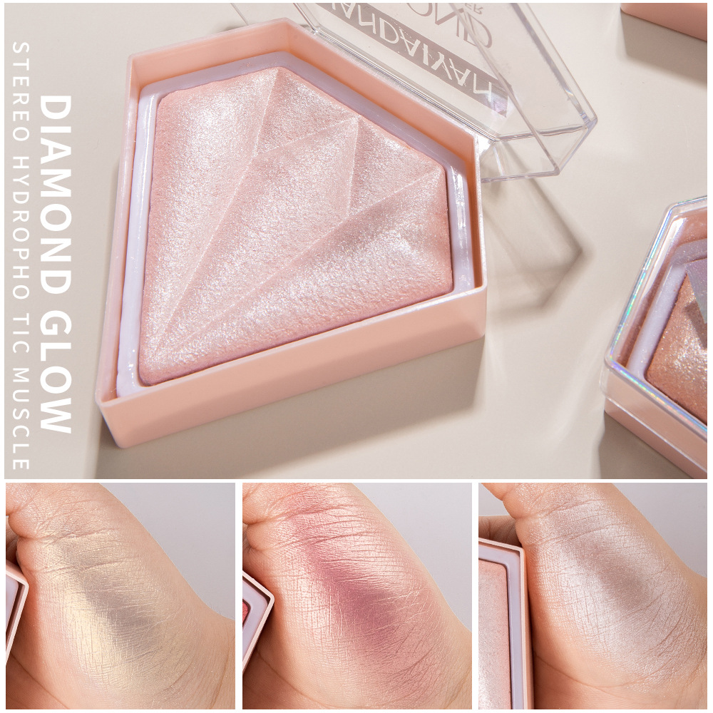 Diamond Highlight Powder Brighten Skin Tone Natural Trimming Glittering Powder Nose Shadow Modified Contour Face Body Bronzer