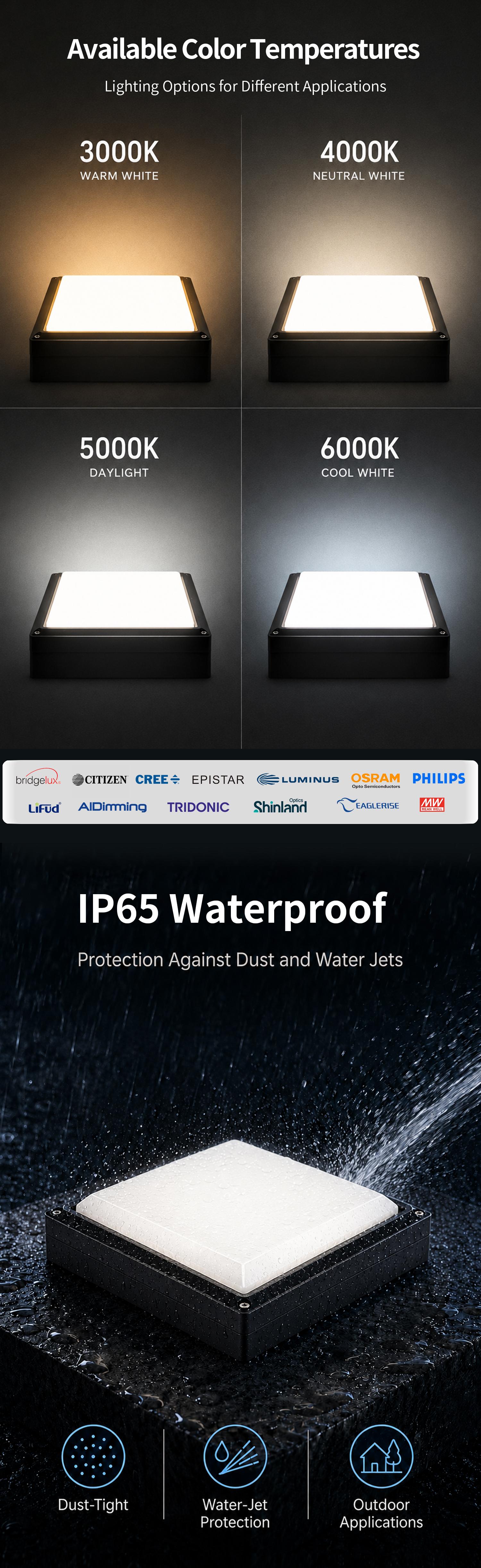 sauare led bulkhead wall light