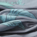 Bonenjoy 1 pc Sheet on Elastic 100%Cotton Gray Color Flower Printed Queen Size Bed Sheet sabanas de cama Bed Linen Cotton