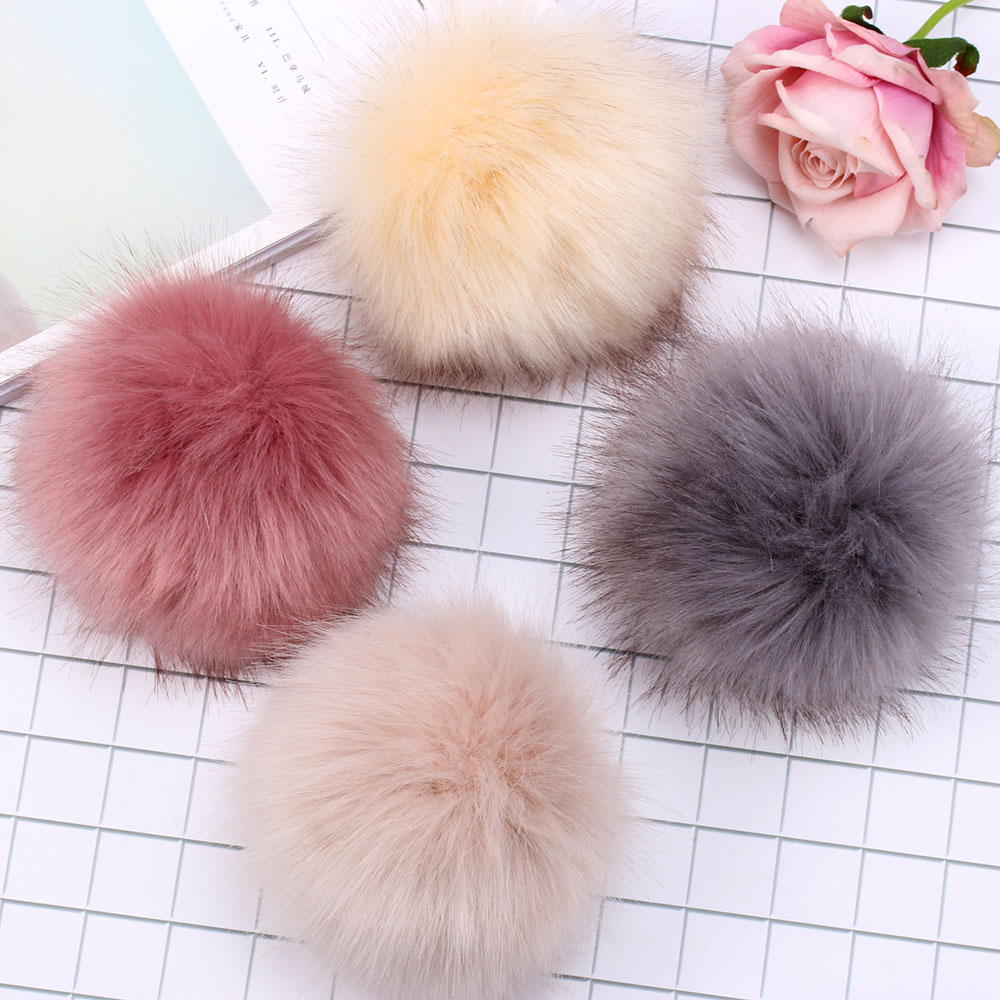 15cm Foxes Fur Pompom For Women Hat Fur Pom Poms for Hats Caps Big Natural Raccoon Fur Pompon for Knitted Hat Cap