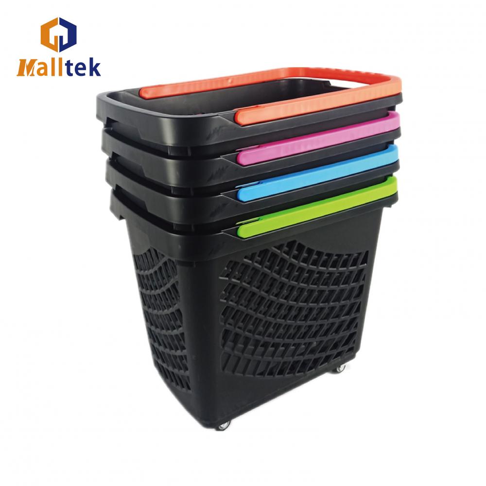 Supermarket Different Colors Shopping Basket Cart Supermarket Different Colors Shopping Basket Cart