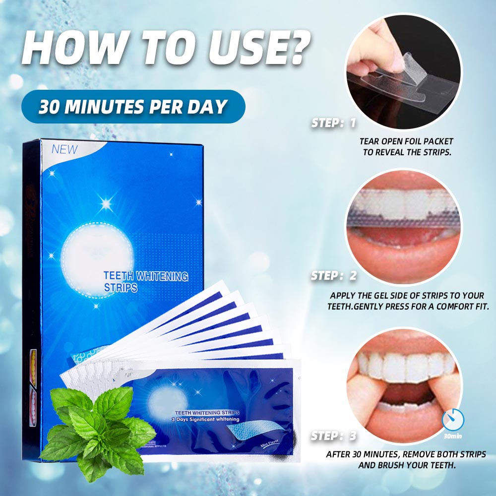 28/14pcs Teeth Whitening Strips Tooth Bleach Stain Removal For Oral Hygiene Care White Gel Strip Dental Teeth whitener Tools