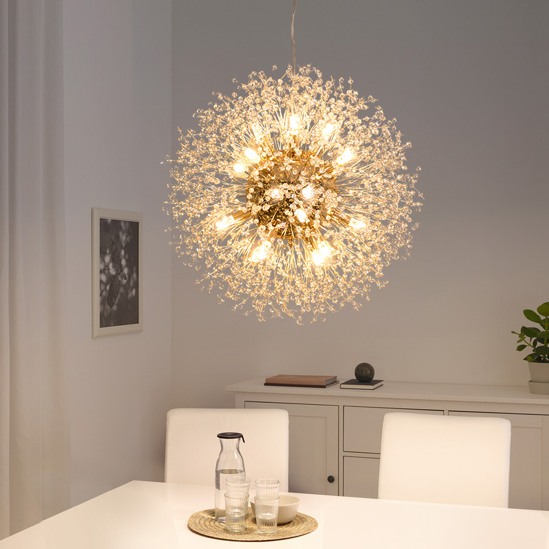 Dandelion Chandelier lighting for dining room bedroom Nordic Snowflake suspension hanging lamp Romantic living room deocoration