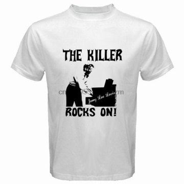 Mens Jerry Lee Lewis the Killer Music Legend Men's White T-shirt