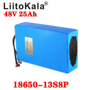 LiitoKala 48V 25ah 48V battery 18650 13S8P Lithium Battery Pack 1000W electric bicycle battery Built in 50A BMS+54.6V 2A charger