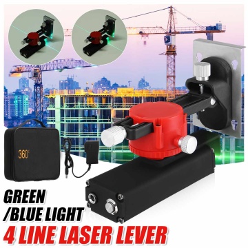 Green/Blue Light 4-line Laser Level 360 Degre Horizontal And Vertical 3D Level Self-Leveling Powerful Visibility 532nm Wavelengt
