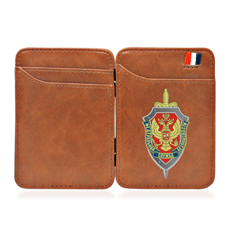 Cool FSB The Federal Security Service of the Russian Leather Card Holder Magic Wallet Fashion Men Women Short Purse