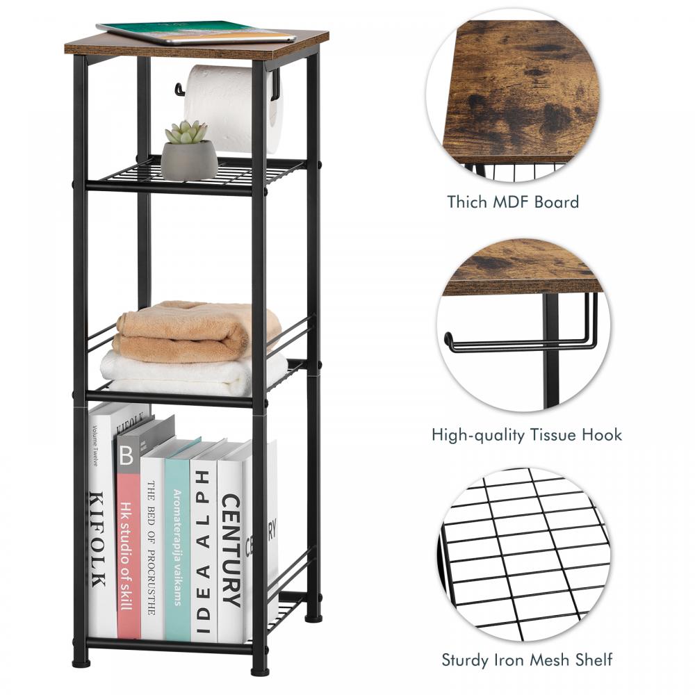 4 Tiers Freestanding Bathroom Storage Shelf