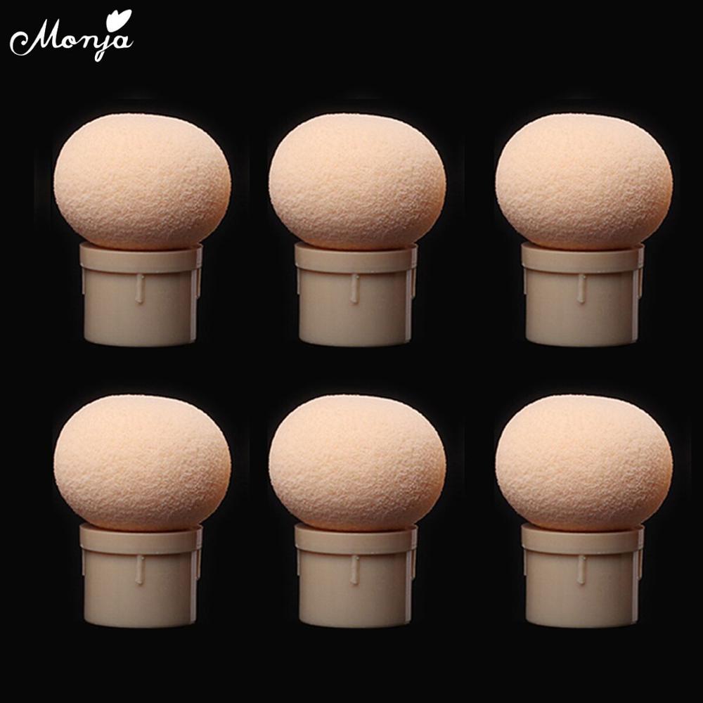 Monja 6/10pcs/set Nail Art Sharp Round Color Gradient Blooming Design Transfer Sponge Head Dotting Replace Gradual Manicure Tool