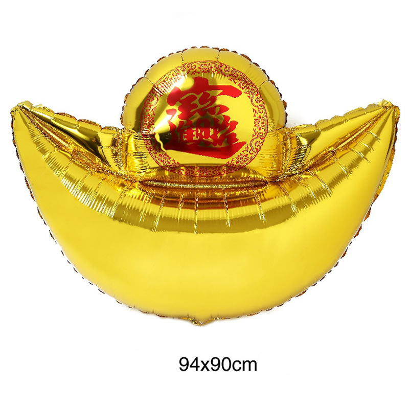 1pc 94*90cm Overseas Chinese Yuanbao Foil Balloon Shoe-shaped Gold Ingot Helium Balloons Shop Opening Ceremony Decor