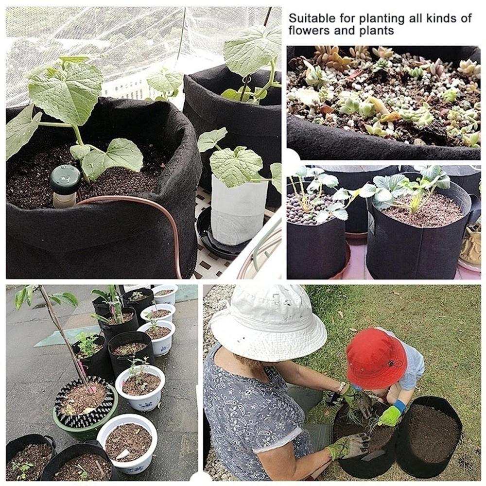 Black Nonwoven Plant Bag Tomato Planting Bag Practical Garden Patio Spring Sweet Potato Creative Flower Pot Storage Container