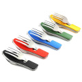 Outdoor 4 In 1 Folding Tableware Stainless Steel Folding Spoon Camping Grill Folding Cutlery Spoon Portable Picnic Tourist Tools
