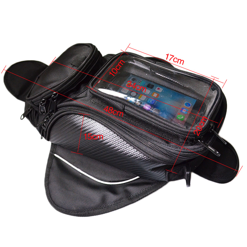 New Waterproof Motor Tank Bag Black Oil Fuel Tank Bag Magnetic Motorbike Saddle Bag Single Shoulder Bag Motorcycle Backpack