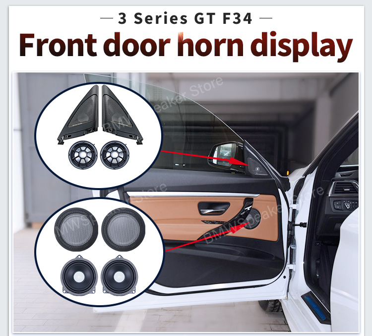 High Quality Tweeter Covers For BMW F34 3GT 3 Series Speakers Audio Trumpet Head Treble Speaker ABS Material Original Model Fit