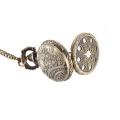 Vintage Fashion Pocket Watch Bronze Color Quartz Watch Chain Stainless Hollow Pentagram Watches Pendant Gift cep Clock