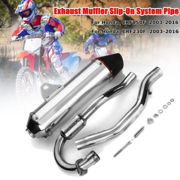 Motorcycle Exhaust Muffler Aluminum Exhaust Tip Slip-On System Rear Pipe For Honda CRF 150F 230F 2003-2016