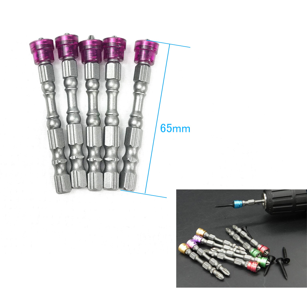 5pcs/Set Magnetic Drill Screwdriver Bits S2 Steel Cross Head Group Screw Driver Screwdrivers Kit Hand Tools Screwdriver 65mm