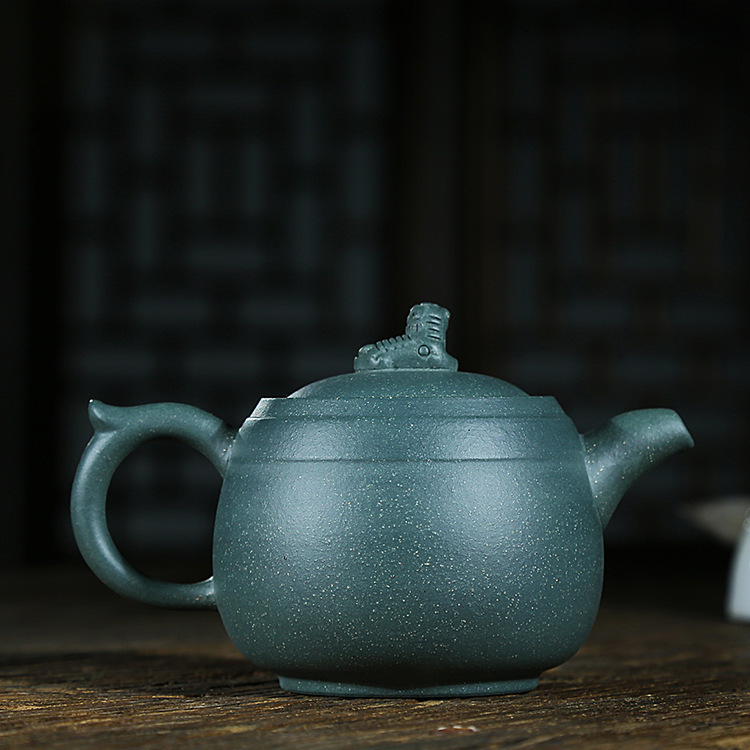 Enameled Pottery Teapot Full Manual Azure Mud Lion Teapot Kungfu Online Travel Tea Set Gift Infusion Of Tea Kettle Wholesale