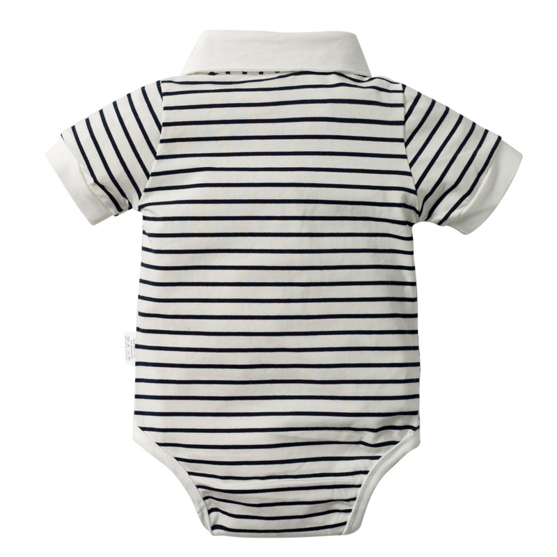 Newborn Baby Clothing Set for Boys Summer Suit Set Hat+Striped Romper+Blue Overall Suit Casual Children Boy Clothes Outfit