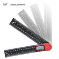 200mm Digital Protractor Ruler Inclinometer Goniometer Level Measuring Tool Electronic Angle Gauge Stainless Steel Angle Ruler