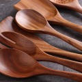 7 PCS Teak Wooden Kitchen Cooking Utensils Non-Stick Spoons and Spatula Cookware for Home and Kitchen