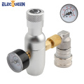 Mini CO2 Charger Stainless Steel Gas ball lock fitting Portable Beer Keg CO2 Regulator,3/8" thread co2 thread Suitable fo picnic