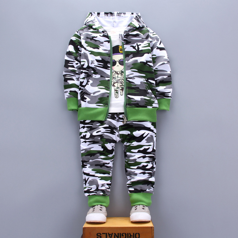 Baby Boys Spring Fall Print Set 0-1 2 3-4 year-old Boy Handsome Autumn Winter Clothes Three-piece Children's Clothes Fashion