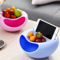 ABS Double Layer Snack Container Fruit Candy Melon Seeds Bowl Garbage Cans Jewelry Cosmetic Storage Box Phone Holder Box