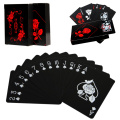 Rose Printed Poker Waterproof PVC Playing Cards Set Pure Color Black Poker Card Classic Magic Tricks Tool Game Party Toy