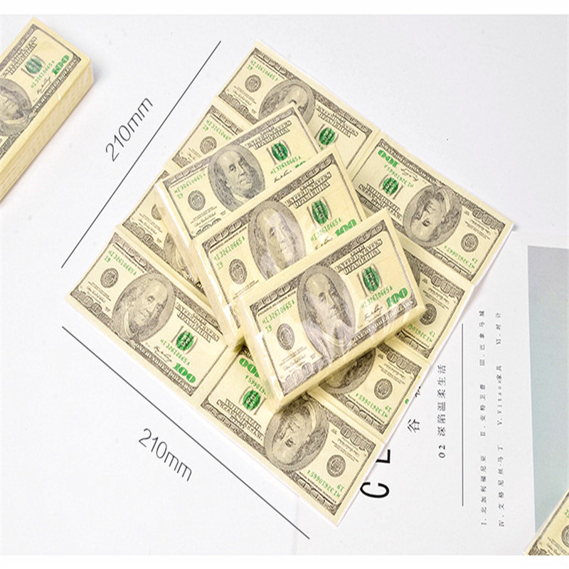 9pc 100$ Dollars Napkin US Dollar Bill Money Paper Towel Party Gift Disposable Napkins Wedding Party Birthday Decoration