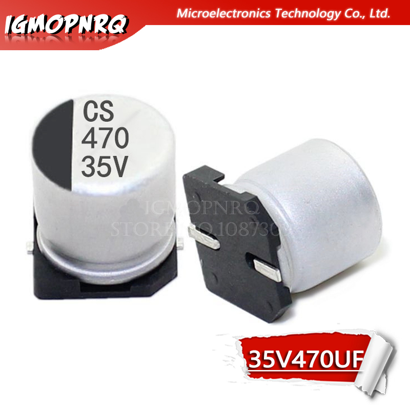 10PCS Electrolytic capacitor 35V470UF 10*10.5mm SMD aluminum electrolytic capacitor 470uf 35v