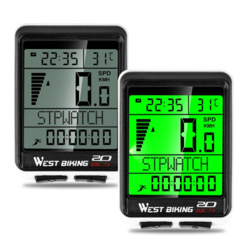 WEST BIKING LED Waterproof Bicycle Computer Wireless 5 Language Cycling Bike Odometer Stopwatch Speedometer 2.1in Bike
