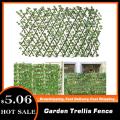 Retractable Artificial Garden Trellis Fence Expandable Faux Ivy Privacy Fence Wood Vines Climbing Frame Gardening Plant Decor