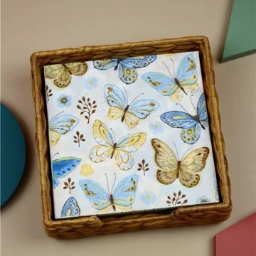 10pcs 33*33cm Butterfly Leaf theme paper napkins serviettes decoupage decorated for wedding party virgin wood tissues