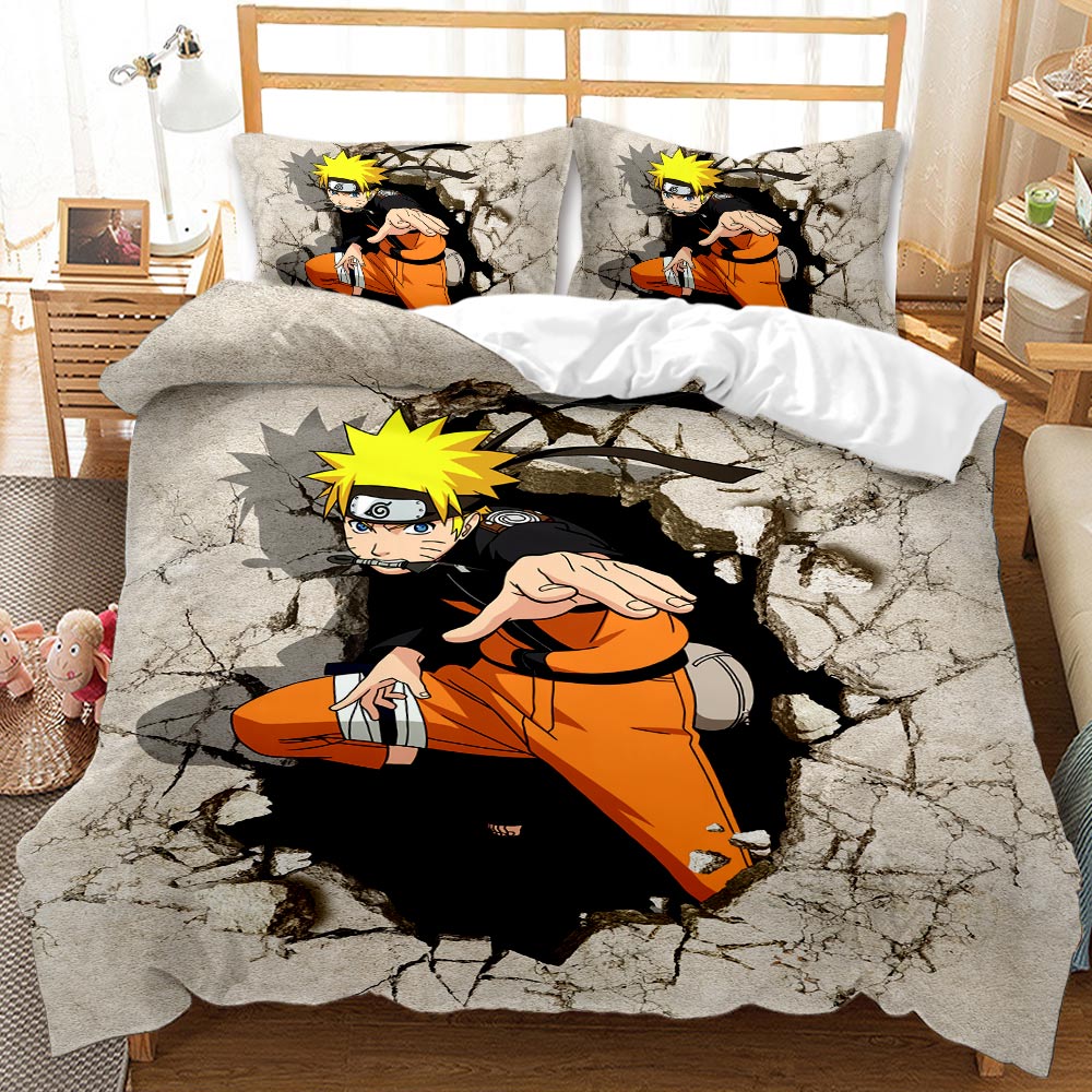 Japanese cartoon kawaii juego de cama Naruto bedding kids luxury duvet cover bedding set king queen twin comforter set full