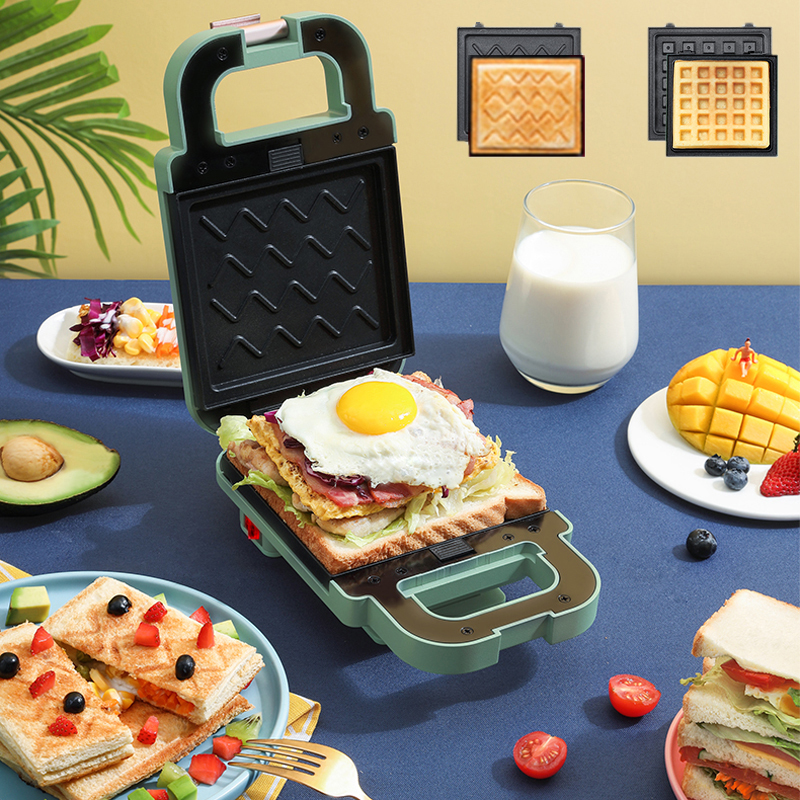 600W Electric Sandwich Maker Waffle Maker Multi-baker Breakfast Machine Toaster Baking Pancake Sandwichera Double Side Heat 220V