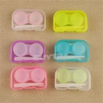 1Set Plastic Contact Lens Box Holder Portable Small Cute Candy Color Eyewear Bag Container Contact Lenses Soak Box Randomly