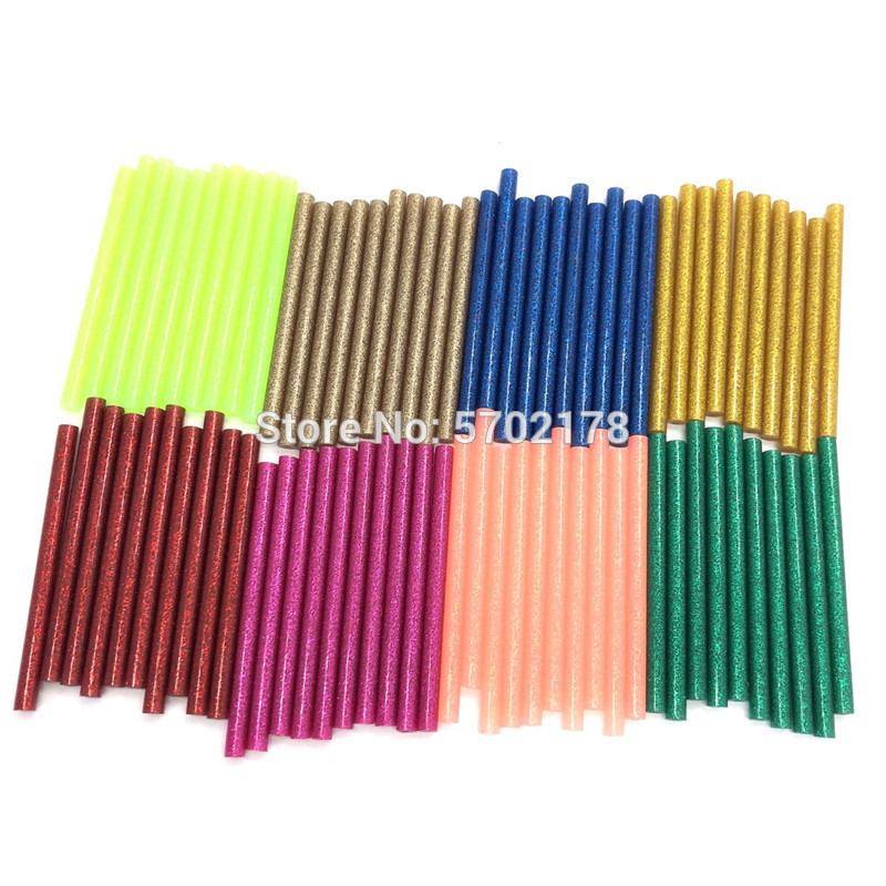 10Pcs/set Colored Hot Melt Glue Sticks 7mm Adhesive Assorted Glitter Glue Sticks Professional For Craft