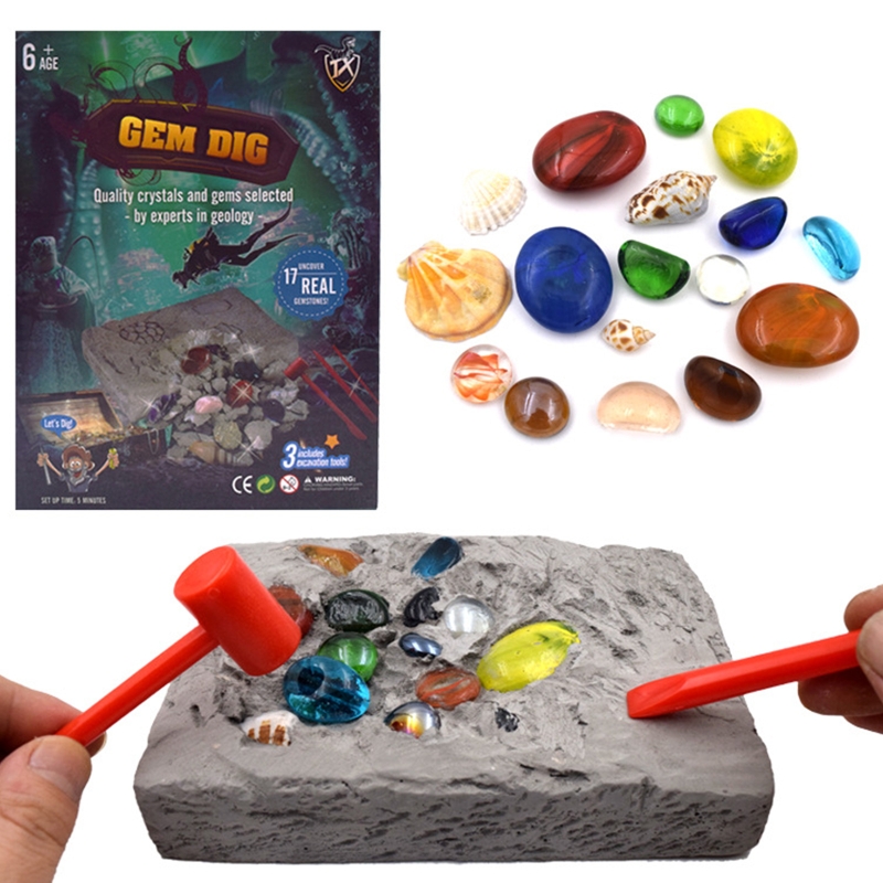 OOTDTY Gem Dig Kit Dig Up 17 Gems STEM Science & Educational Toys make Great Kids Activities