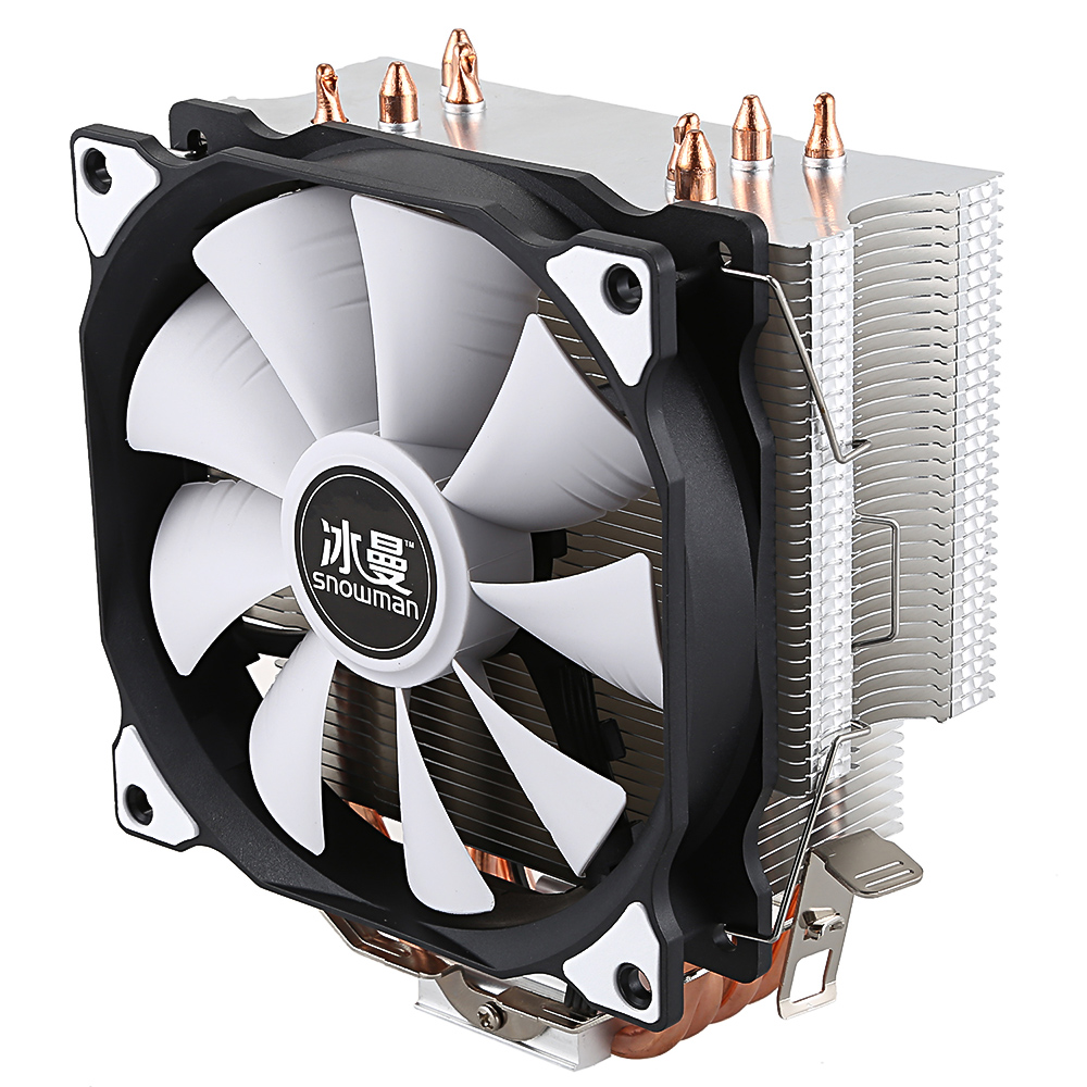 12V 4Pin 4 Pure Copper Heat Pipe Air Cooling 12cm CPU Cooler Radiator Freeze Tower Cooling System Silent CPU Cooling Fan