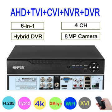 8MP 4K Surveillance Camera XMeye Audio Face Detect Hi3521D 4CH 4 Channel Hybrid WIFI 6 in 1 H.265+ XVI TVI CVI NVR AHD CCTV DVR