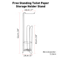 Paper Roll Stand Storage Toilet-Paper-Holder-Stand-Reserve-Storage-Dispenser-Free-Standing-Holder-Bathroom-Roll-Tissue-Chrome