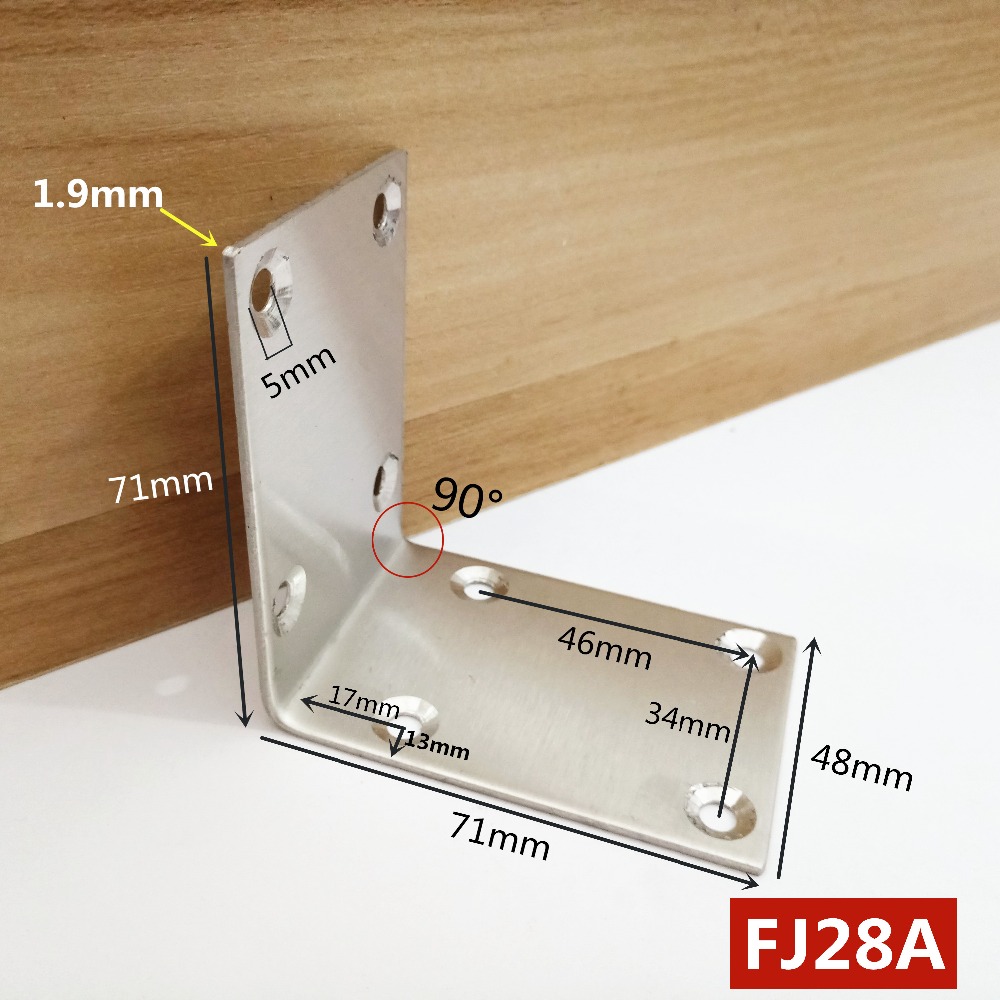 Square shape 90 Degree Stainless Steel Angle Corner Brackets Fasteners Protector Corner Stand Supporting Furniture Hardware