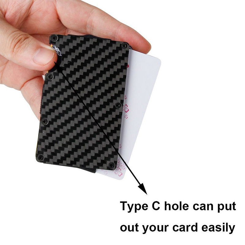 1pcs Credit Card Holder Carbon Fiber Card Holder Aluminum Slim Short Card Holder RFID Blocking Metal Wallet Money Clip Storage
