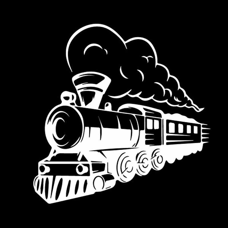 YJZT 15.6CM*15.9CM Delicate Train Railway Elegant Vinly Decal Artist Decor Car Sticker Lovely Black/Silver C27-0946