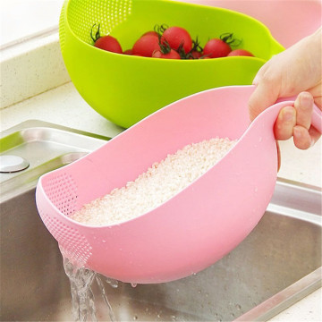 Kitchen fruit vegetable Rice Beans Peas Washing Filter Strainer Food Grade Plastic Basket Sieve Drainer Cleaning Gadget Tool