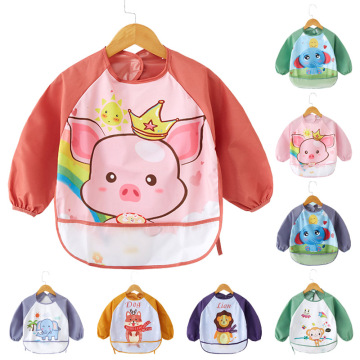 artoon Baby Bibs Apron Adjustable Feeding Burp Cloths with Long Sleeves Baby Accessories Stuff Cute Animals Bib M0340