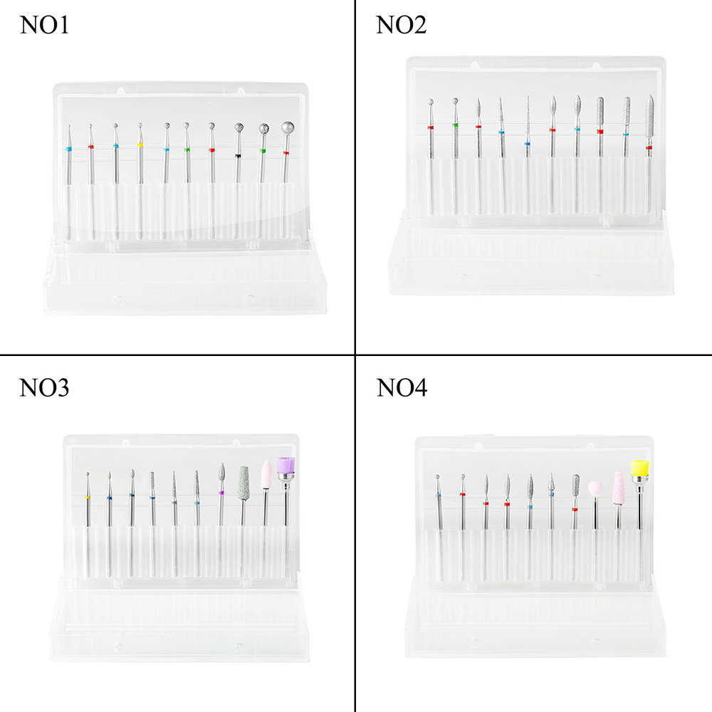6 Type Nail Drill Set Mix Diamond Corundum Silicone Burr Milling Cutter For Manicure Pedicure Ball Files Gel Remove Tools