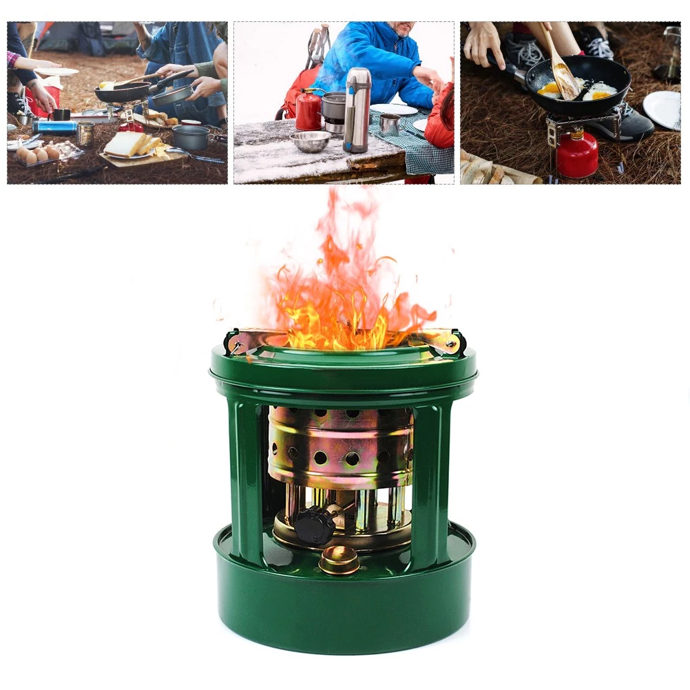 Portable Diesel Heater with Eight Hood-equipped Wick Camping Hiking Outdoor Activity Tool