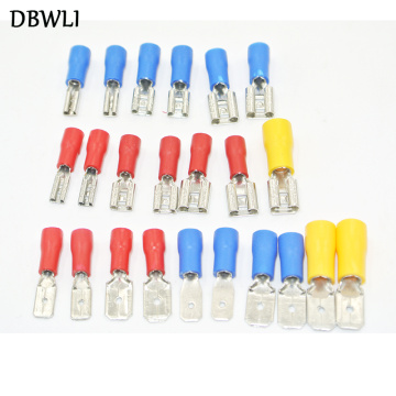 50pcs Female Red blue yellow 2.8mm 4.8mm 6.3mm Insulated Spade Wire Connector Electrical Crimp Terminal